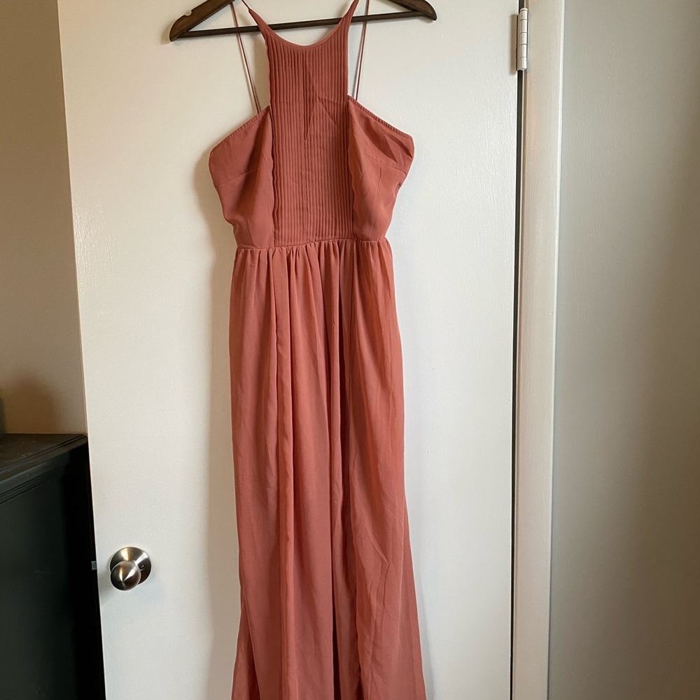 High neck floor length dress- Small